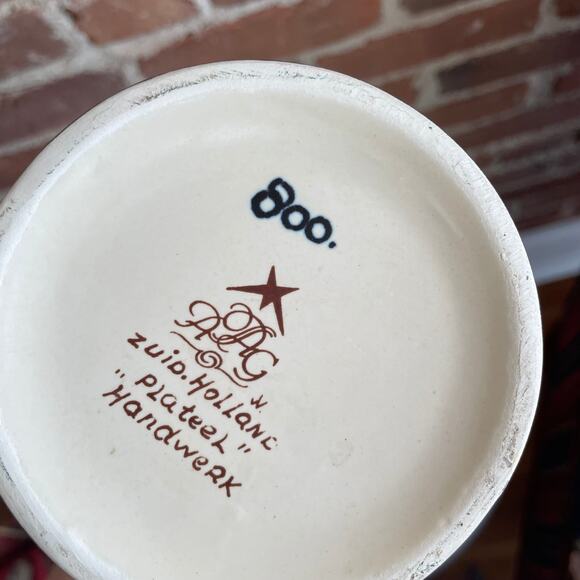 Handpainted Zuid Holland Plateel Dutch Pottery Vase Vintage Signed Numbered - Picture 8 of 8